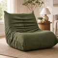 Bean Bag Chairs for Adults, Premium Fabric Foam Filled Lazy Sofa Lounge Chair, Ergonomic Floor Couch for Living Room Bedroom Gaming, No Assembly, Green
