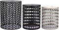 Outdoor Side Table, Outdoor Nesting Tables Set of 3, Patio Side Table End Table for Outside Living Room Balcony Garden Outdoor Indoor (Black & Gray)