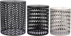 Outdoor Side Table, Outdoor Nesting Tables Set of 3, Patio Side Table End Table for Outside Living Room Balcony Garden Outdoor Indoor (Black & Gray)