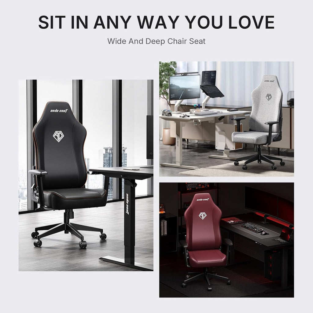 Anda Seat MANA Gaming Chair for Adults - Ergonomic Black Leather Game Chairs with Adjustable Armrest, Comfortable Office Chair with Lumbar Support, Heavy Duty Wide Computer Seat for Home & Work