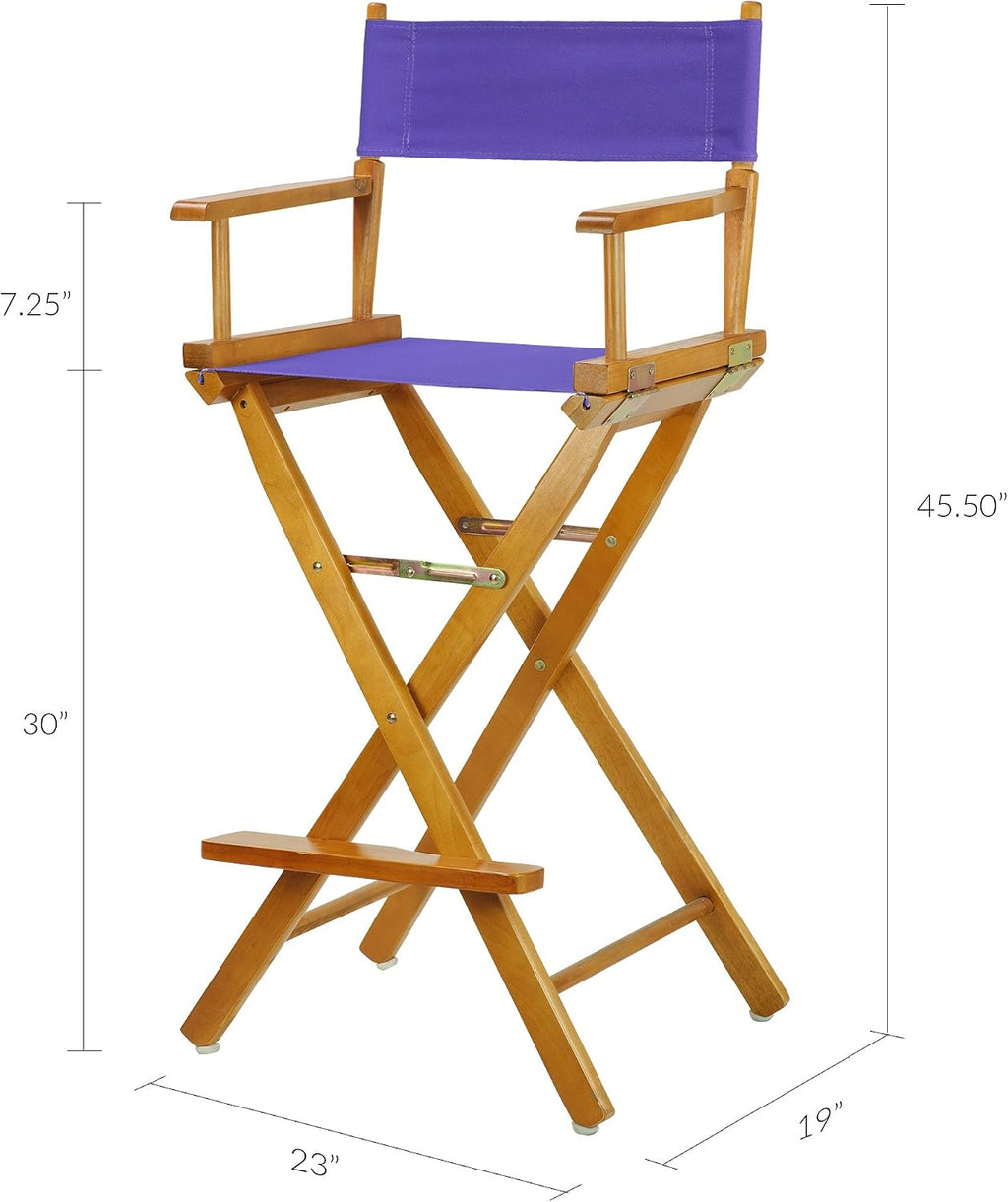Casual Home 230-05/021-41 Director Chair 30" - Bar Height Honey OakFrame/Purple Canvas