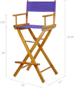 Casual Home 230-05/021-41 Director Chair 30" - Bar Height Honey OakFrame/Purple Canvas