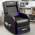 BOSSIN Gaming Recliner Chair for Adults 400lbs Racing Style Sofa Big and Tall PU Leather Recliner Seating, Modern Ergonomic Lounge Comfortable Home Movie Theater for Living Room(Purple)