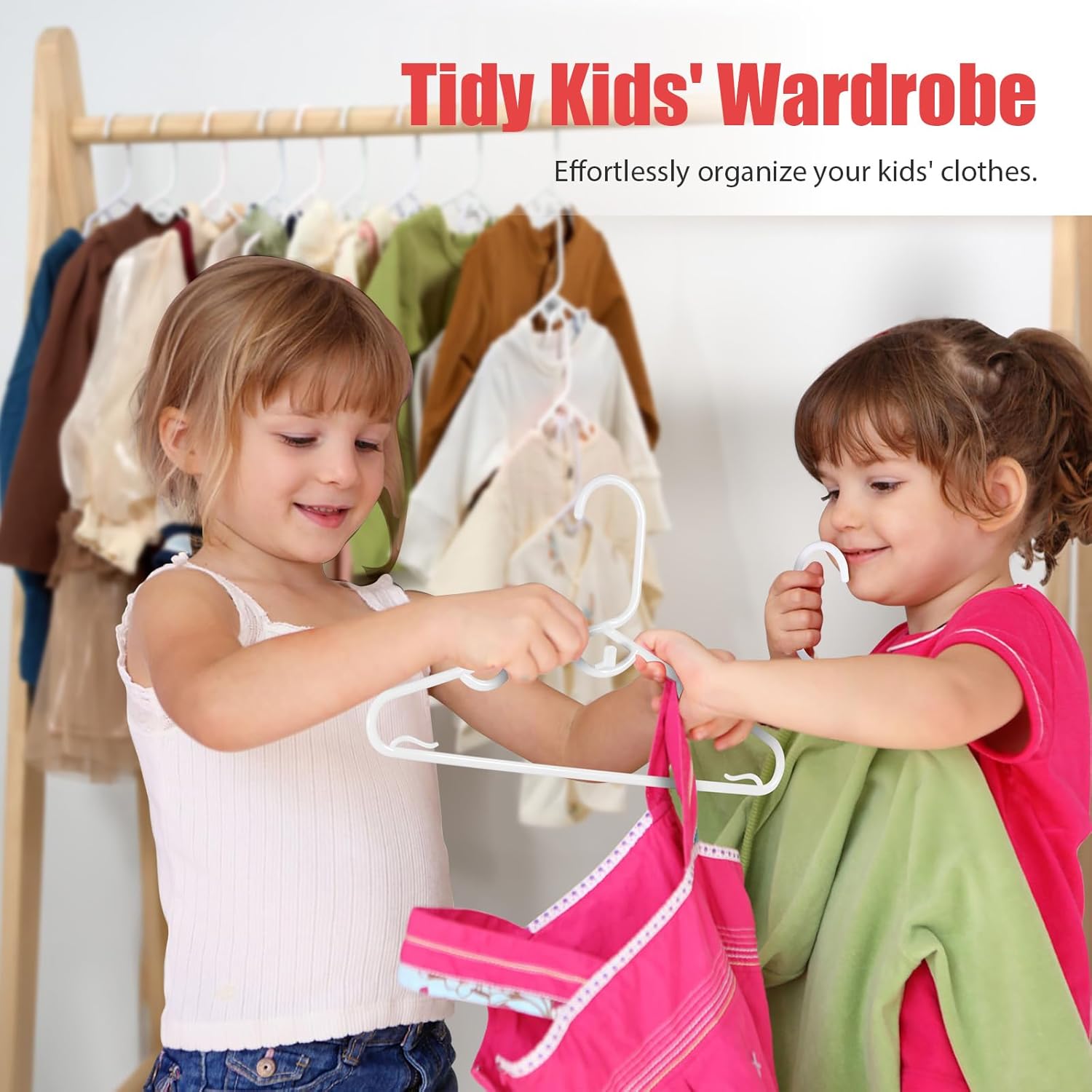 60 Pack Plastic Baby Hangers - Kids Clothes Hanger for Closet, 11.4 Inch White Toddler Infant Hanger for Nursery Boys and Girls Hangers Kids Size, Non-Slip, Non-Distorting from Stretching