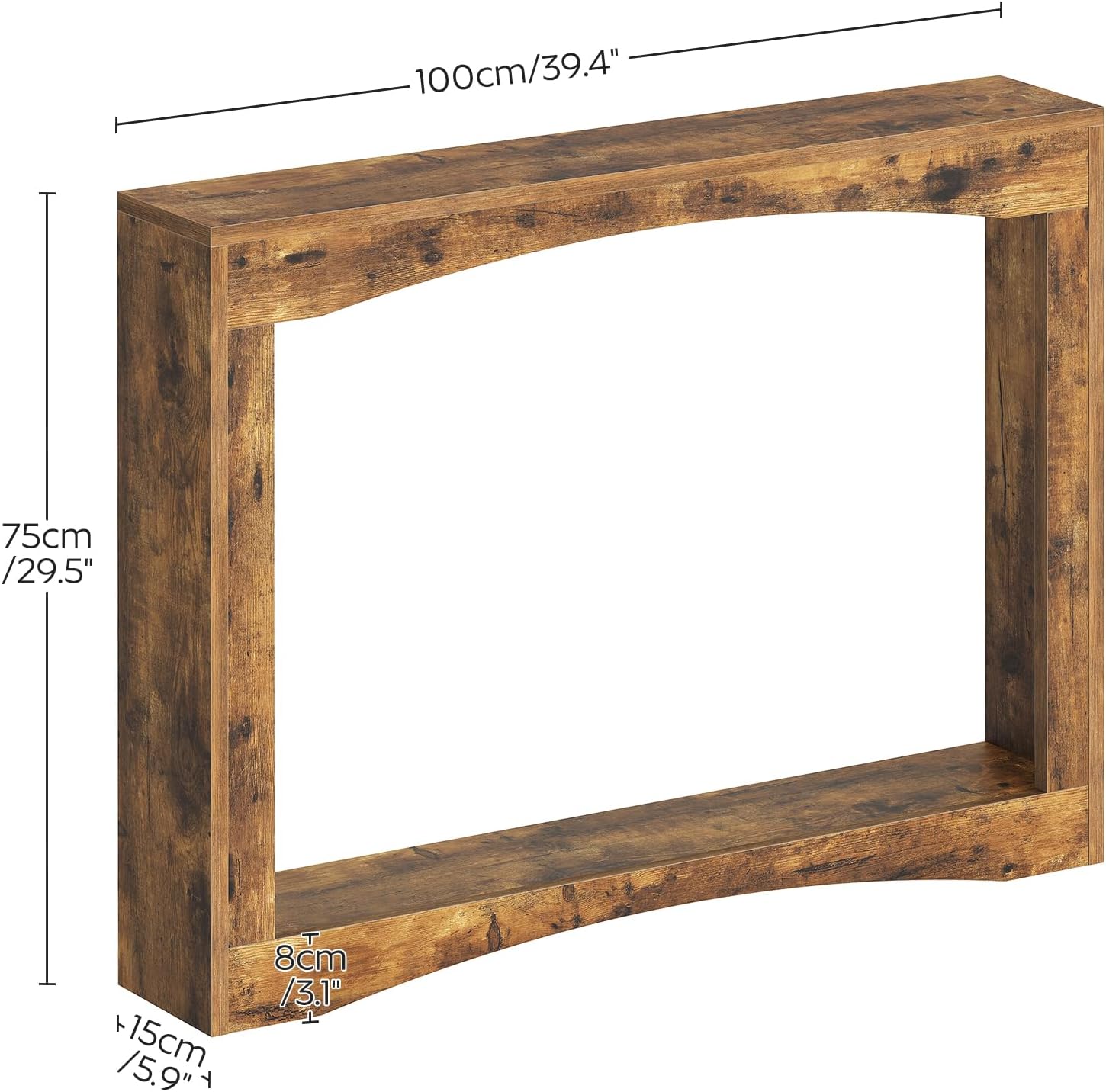 YATINEY Narrow Console Table, 5.9'' Thin Entryway Table, Behind Couch Table for Small Spaces, Small Farmhouse Hallway Table, for Living Room, Hallway, Foyer, Rustic Brown CT19RR