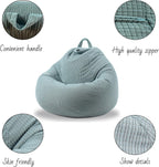 ENBAOHUI Stuffed Animal Storage Bean Bag Chair Cover (No Filler) Washable Ultra Soft Corduroy Bean Bag Cover for Organizing Plush Toys, Bean Bag for Adults