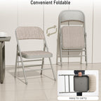 30 Pack Grey Folding Chairs, Fabric Dining Chair Set with Padded Cushion, Indoor Outdoor Folding Chairs Seat for Home Office Events Wedding Party