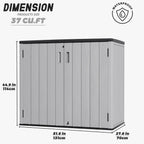 Mrosaa Large Outdoor Storage Box,Resin Sheds&Outdoor Storage Waterproof/Lockable,Outdoor Storage Cabinets for Balcony,Garage,Backyard (37Cu.ft-Pale Grey)
