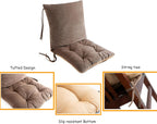 ALIBO Low Back Pain Relief Desk Kitchen Office Chair Lumbar Support and Tufted Seat Pads Cushion Nonslip Soft Recliner Backrest Pads with Adjustable Straps and Ties