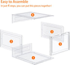 HOMIDEC Shoe Storage, 6 Pack Shoe Organizer Clear Hard Plastic Shoe Box, Shoe Boxes Clear Plastic Stackable, Shoe Boxes with Lids for Size 13, Transparent