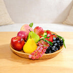 24Pcs Realistic Artificial Fruit Set,Fake Strawberries Grapes Plastic Wax Apples Pears Peaches Passion Fruits,Plastic Lifelike Fruits for Home Kitchen Cabinet Table Decor,Photography Props
