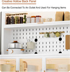 Kitchen Pantry Cabinet, Hutch Cabinet with Storage， Freestanding Cupboard, Tall Storage Cabinet with Adjustable Shelves, for Kitchen Living Room and Dinning Room(White,160x80cm/63x31.5in)