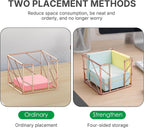 Rose Gold Geometric Sticky Note & Memo Cube Holder, Post Note Dispenser & Desk Organizer Metal Wire for Home, School, Office Supplies (Holder Only)