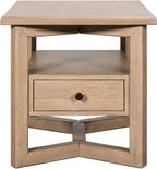 Liberty Furniture Proximity Place Living Room Rectangular End Table Transitional with Storage Drawer - Barley Buff Birch Wood