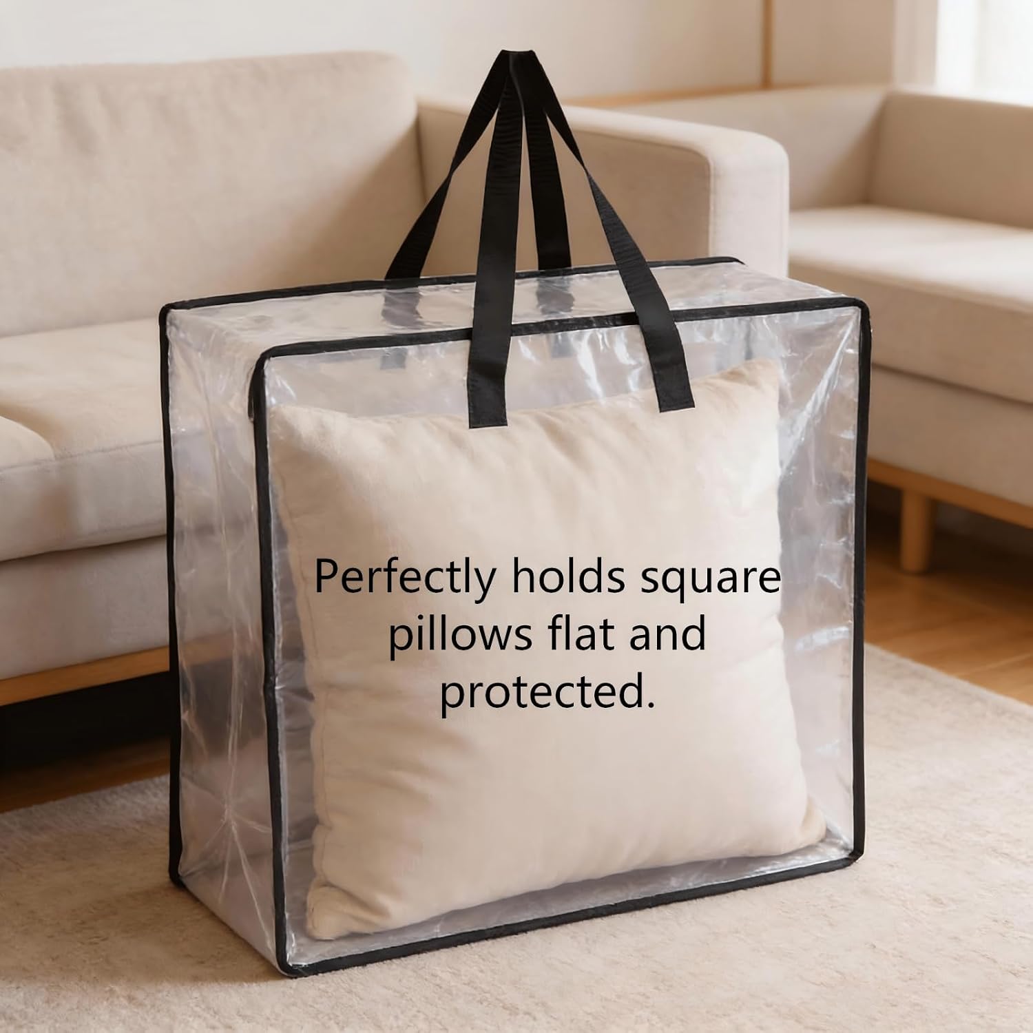Heavy-Duty Clear Wreath Storage Bag & Sturdy Moving Box Alternative – 26 Inch Large Capacity Container with Zipper for Christmas Decorations, Seasonal Wreaths, Clothes, Bedding,Gift (4-Pack)