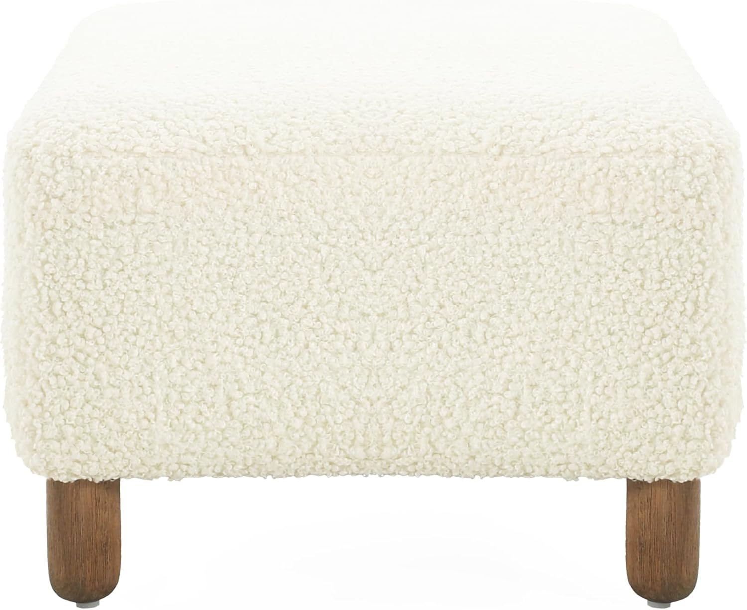 60" Dining Bench, Upholstered Ottoman Bench,End of Bed Bench with Wood Base, Long Shoe Bench for Living Room Entryway, 60.25" W x 20.50" D x 15.50" H, White