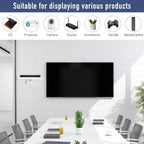 Floating Projector Wall Mount TV Shelf,Wooden Wall Mounted Under TV Floating Shelf for Projector, PS5, DVD Player,Game Console, Cable Box,1Tier（White）