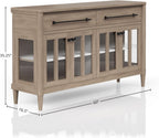 Dining Cabinet with Glass Doors and Ample Storage Space,for Kitchen