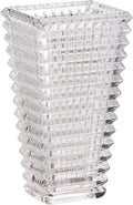 MCMCNCUIU Crystal Vase, Large Crystal Vases for Flowers, Clear Large Flower Vase, Modern Glass Vases for Living Room, Bedroom, Kitchen, Dining Table, Mantle, Wedding, 9 Inches
