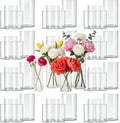 48pcs Glass Cylinder Vases 4,5,6 Inch for Centerpieces,Small Clear Flower Vases for Wedding Decorations and Indoor Home Decor, Hurricane Candle Holder for Table Shelf, Party