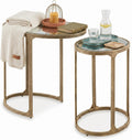 Signature Design by Ashley Irmaleigh Classic Nesting Accent Table Set with Mirrored Tabletops, Set of 2, Metallic
