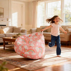 Stuffed Animal Storage Bean Bag Chair Cover Only for Kids Girls Toddler, Large Beanbag Chair Without Filling for Organizing Children Soft Plush Toys