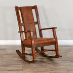 Sunny Designs Santa Fe Farmhouse Mahogany Wood Rocking Chair in Dark Chocolate