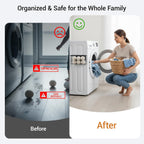 2 Pcs Magnetic Basket Fridge Dryer Ball Holder for Laundry Room Organization and Storage, Magnetic Lint Bin Home Organization for Laundry Room, Kitchen & Office Class School (Black, L&XL-2pcs)