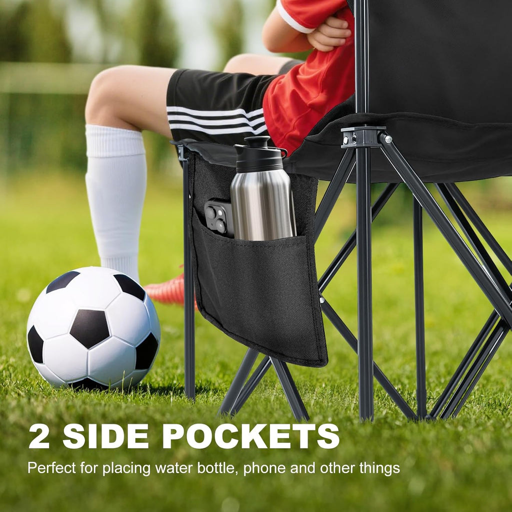 NAIZEA 6-Seat Sports Bench, Folding Bench Chair Sideline Benches with Back, Stadium Seats Camping Chairs Portable Team Benches for Soccer & Football Sidelines, Tailgating, Camping & Events,2 Pack