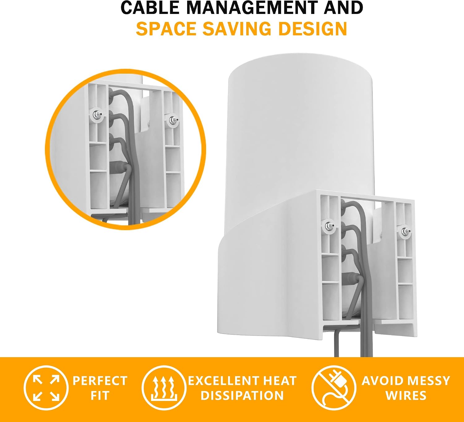 Wall Mount for TP-Link Deco X68/XE75/AXE5300 Mesh Wi-Fi 6 System | Space-Saving Wall Hanging Bracket Holder for Wi-Fi Booster, Cable Organizer Without Messy, Easy Installation