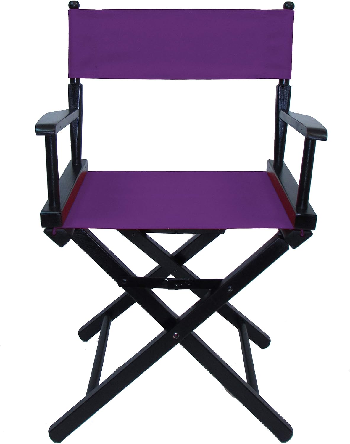 TLT Personalized Imprinted Commercial 18 Inch Table Height Black Frame Director's Chair - Purple