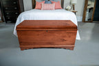 Rustic Red Door Co. Cedar Hope Chest with Waterfall Top, Amish Made Wooden Storage Trunk Box for Bedroom, Blanket, Clothes, Anti-Slam Hinges and Lock, 42", Rustic Cherry Wood, W. Cherry Stain