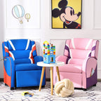GLACER Kids Recliner, Youth Gaming Recliner w/Headrest, Footrest, Lumbar Support, Side Pockets, Adjustable Recliner Sofa for Kids, Toddler Lounge Chair for Living Room, Gaming Room Boys Girls (Blue)