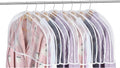 Patelai 8 Pcs 2" Gusseted Shoulder Covers for Hanging Clothes 24" x 12" Plastic Garment Dust Covers Protectors for Closet Storage Suit, Coats, Jackets, Dress Closet Storage (Transparent)