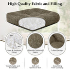 downluxe Chair Cushions for Dining Chairs 4 Pack, Tufted Indoor Chair Pads with Non-Slip Bottom, U-Shaped Kitchen Chair Cushions, 17"x17"x4", Coffee
