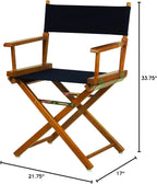 Casual Home 18" Director's Chair Honey Oak Frame with Navy Canvas