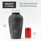Vaseking Large Ceramic Rustic Vase, 11 inch Minimalist Decorative Farmhouse Tall Vase for Home Decor, Living Room, Shelf Decor, Enterway, Wedding, Table Decoration, Bronze