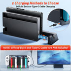 Switch Controller Charger Dock Station for PSP Gaming Console Compatible with Nintendo Switch & OLED Model Joy-con, Charging Dock Station Support to Charge 6 Joycons