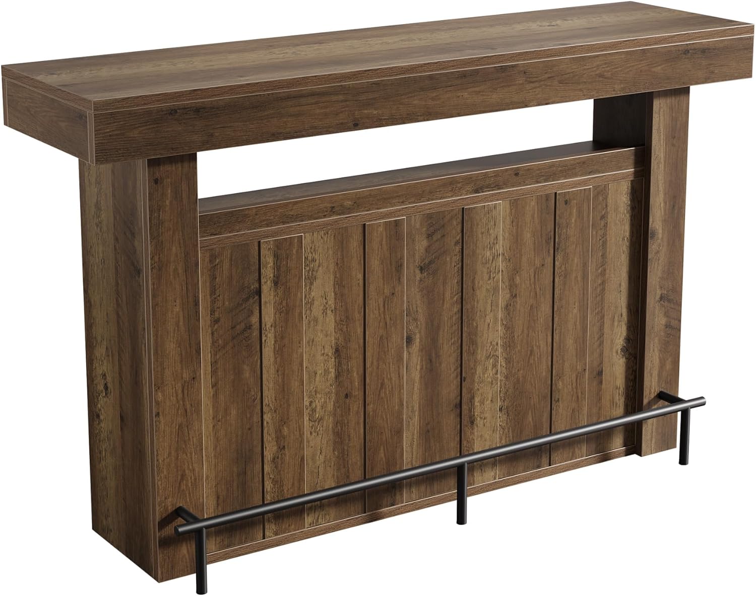 Tribesigns 63" Bar Table, 4-Tier Counter Height Pub Table with Footrest and Storage Shelves, Modern Home Bar Unit, Coffee Bar Cabinet Liquor Furniture for Kitchen, Bistro, Basement