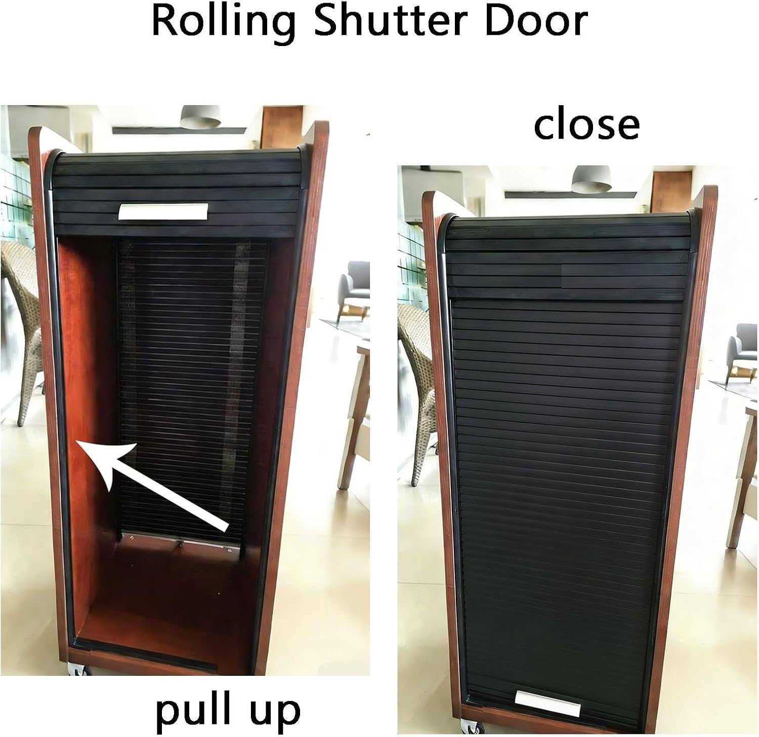Tambour Door Kit Wide Tambour Door Cabinet Roll Up Sliding Doors for Rv Motorhome Office Hotel Closet(50x50 cm)