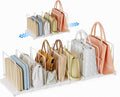 Dmevkic Extendable Purse Organizers Purse Storage. Length 16-28 in. Bag Organizer Purse Holder for Closet with 8 Adjustable Shelf Dividers Patent Pending