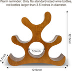 Countertop Wine Rack - 6 Bottle Wooden Wine Rack - Freestanding Wine Bottle Holder Stand - Wine Storage Rack for Cabinet Pantry Bar Kitchen