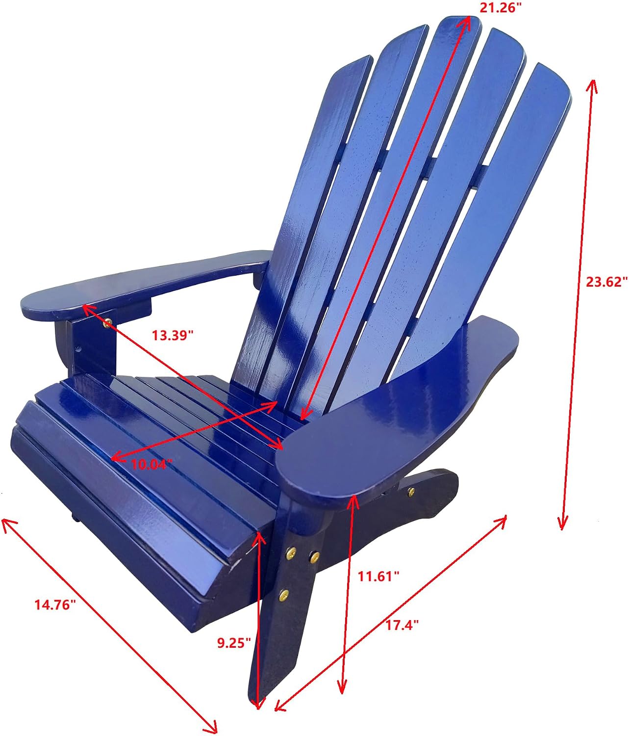 Gecheer Outdoor or Indoor Wooden Kids Adirondack Chair in Blue – Sturdy Poplar Wood, Wide Seat & Armrests, Easy Assembly, for Patio Porch Deck Garden or Poolside – Weight Capacity 110 lbs
