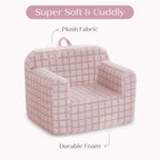 Delta Children Checkered Cozee Chair, Pink