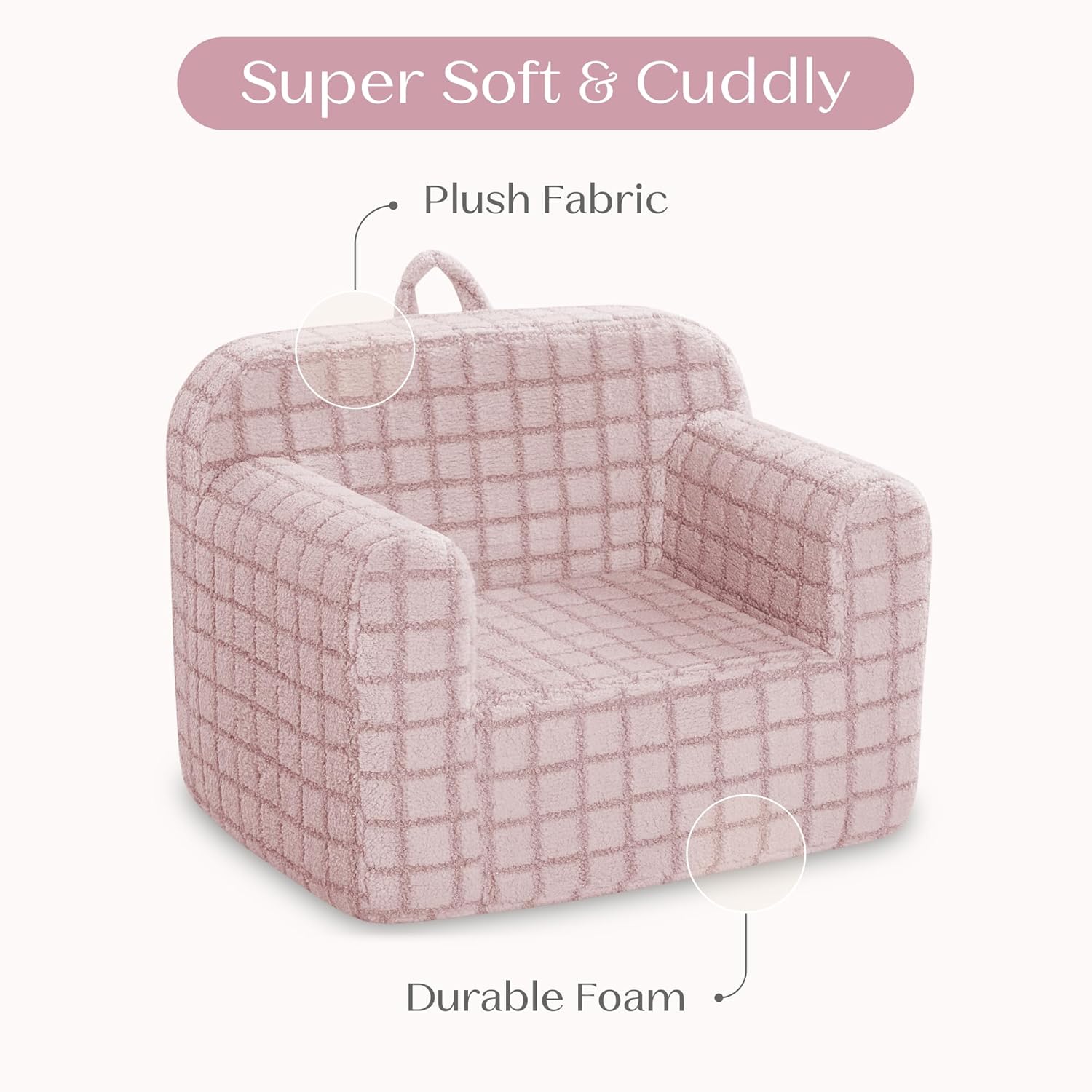 Delta Children Checkered Cozee Chair, Pink