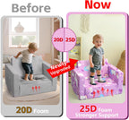 Kids Couch, 2-in-1 Toddler Sofa Fold Out, Soft Toddler Chair for Boys and Girls, Convertible Sofa to Lounger- Ideal for Napping, Reading, and Playing