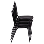 National Public Seating NPS 9100 Series Vinyl Stacking Chair, Panther Black/Black, 4/Pack (9110-B/4)