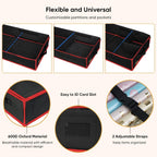 BALEINE Wrapping Paper Storage Organizer, 40" Durable 600D Oxford Fabric Gift Wrap Storage Bag with Flexible Partitions for Ribbon, Holiday Accessories (Black/Red)