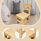 Kids Wooden Chair Decorative Comfortable Ladderback Sturdy Multifunctional Foot Stool Ottoman Fully Assembled Suitable Girls, M