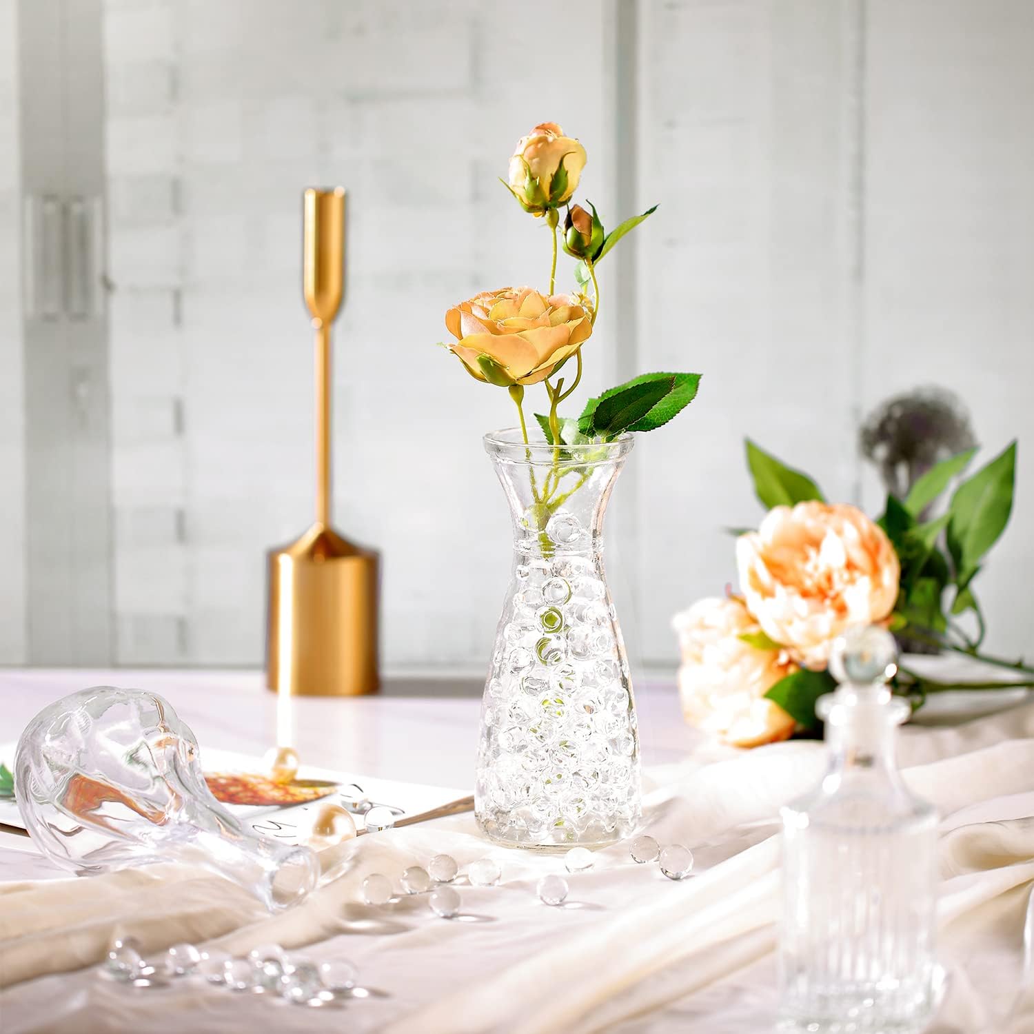 100,000 Clear Water Gel Beads for Vases, Transparent Water Gel Beads for Vase Filler, Candles, Wedding Centerpiece Floral Decorations